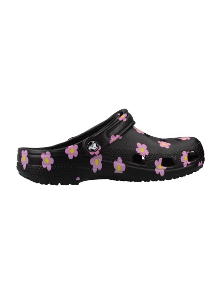 Pantofi Crocs cu model floral clasici negru