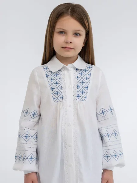 Детская рубашка Folk Moda белая