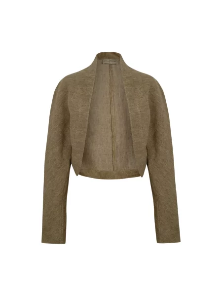 Lniana lniana marynarka Cortana zielona