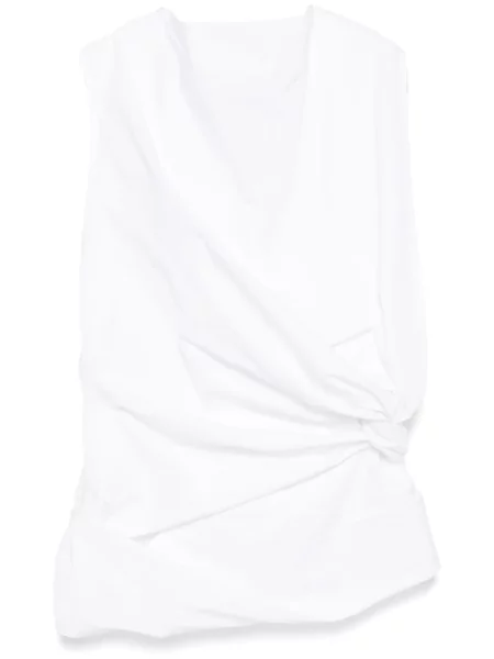 Top Jil Sander din poplin alb