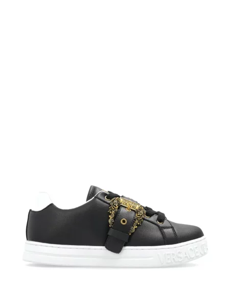 Sneakerși Versace Jeans Couture din piele cu cataramă negru