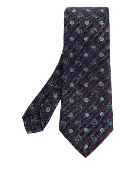 Cravată Etro cu model paisley albastru