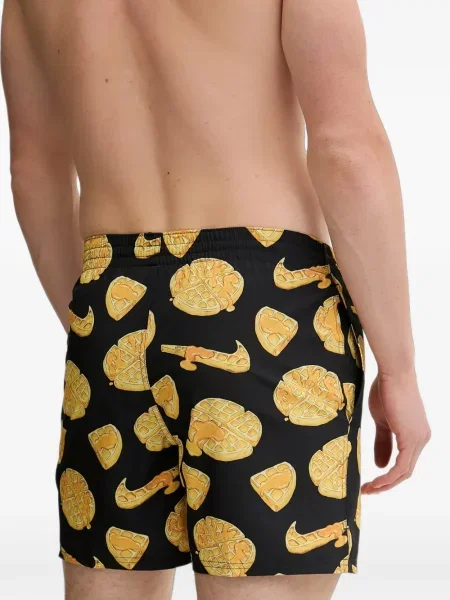 Slip de baie Nike cu cordon cu imagine tricotate albastru