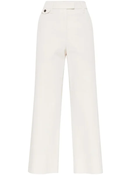 Сhinosy Brunello Cucinelli o krotszym kroju białe