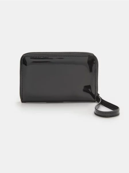 Малий лакований гаманець чорний