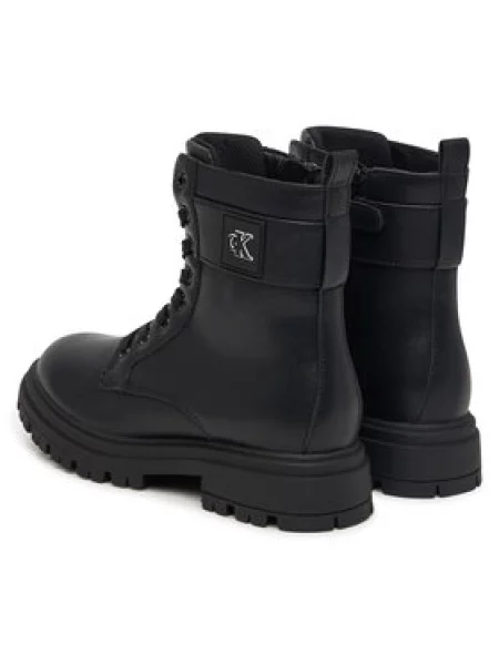 Pohodni čevlji Calvin Klein Lace-Up Bootie črna
