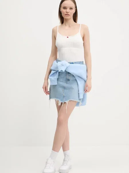 Bombažen top Tommy Jeans bela