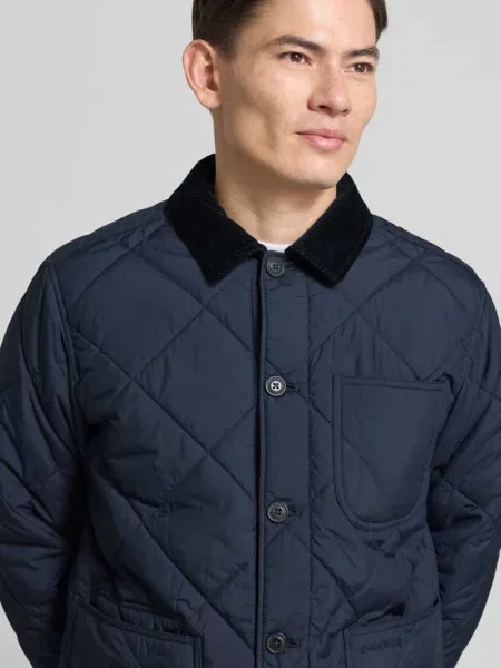 Kurtka pikowana o kroju regular fit z kołnierzykiem typu kent Polo Ralph Lauren granatowa