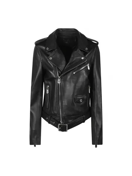 Kurtka skórzana Pinko biker czarna