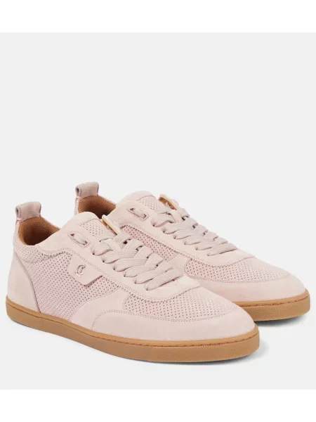Sneakerși Christian Louboutin din piele de căprioară roz