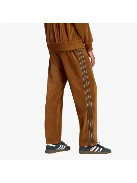 Velurové bežecké športové nohavice Adidas Originals hnedá