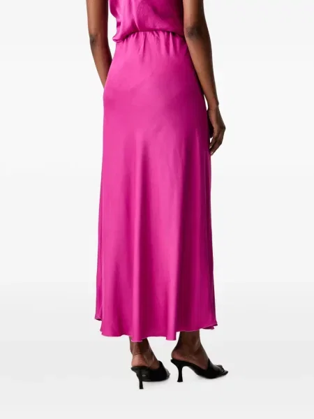 Fusta maxi Haveone din satin roz