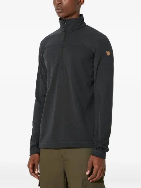 Pulover Fjallraven de jumătate de fermoar negru