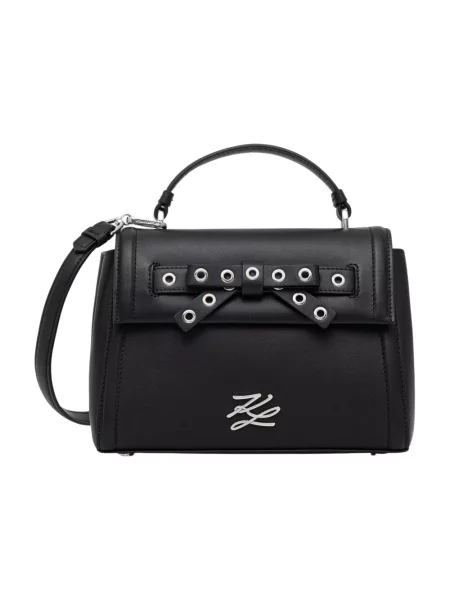 Karl Lagerfeld torebka crossbody skórzana K/AUTOGRAPH czarna
