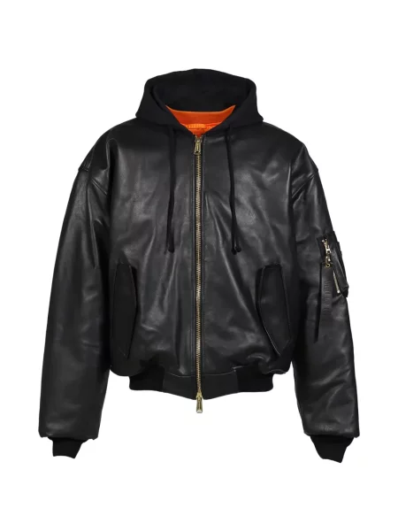 Geanta de piele Vetements cu glugă negru