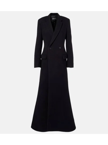 Вълнено палто Balenciaga черно