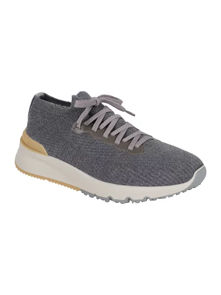 Sneakersy Brunello Cucinelli wełniane szare