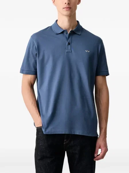 Scurt tricou polo Paul & Shark cu autograf albastru