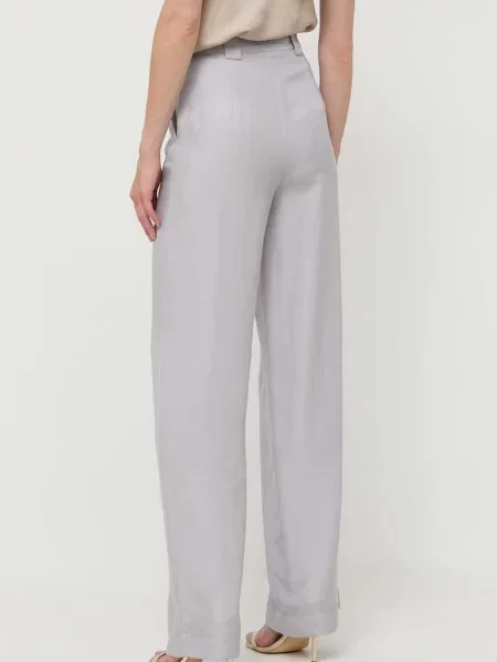 Kalhoty Patrizia Pepe jednoduché high waist šedá