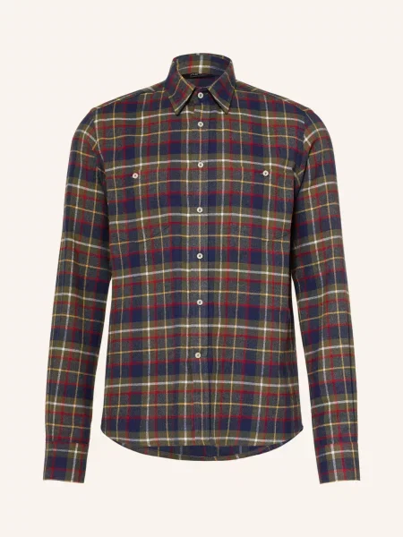 Me°Ru Outdoorová Košile Waimate Comfort Fit Z Flanelu olivová tmavě modrá červená