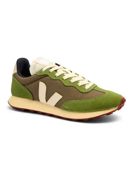 VEJA Sneakers tornacipő Rio Branco II bőr hozzáadásával khaki