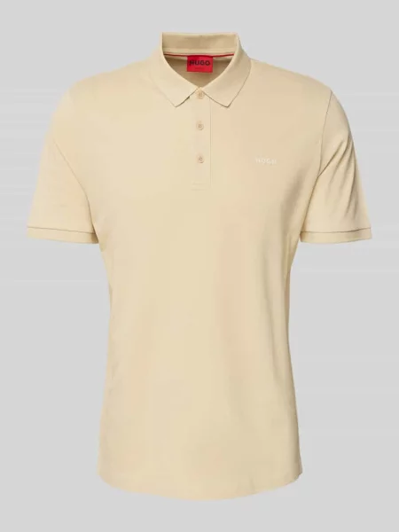 Koszulka polo z nadrukiem z logo model ‘Donos’ Hugo beżowe