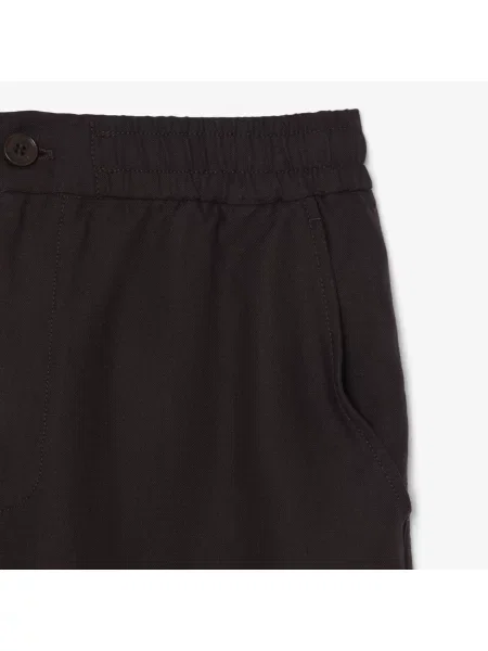 Lacoste Lniane Spodnie Chino O Kroju Regular Fit brązowy