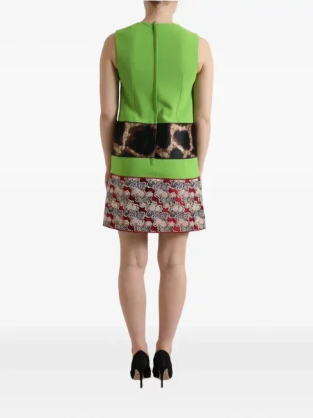 Rochie mini Dolce & Gabbana cu imagine cu model leopard verde
