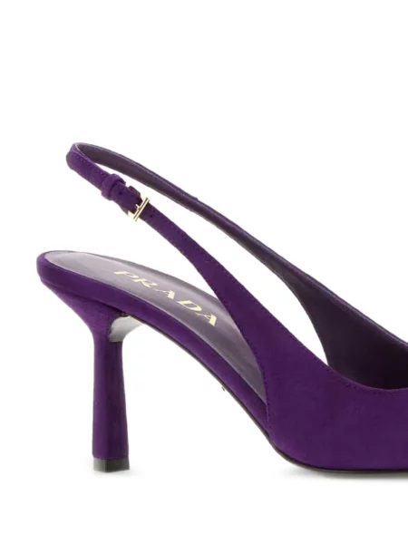 Pantofi cu toc Prada slingback violet