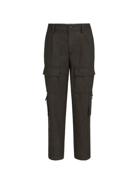 Pantaloni cargo Brunello Cucinelli de lână maro