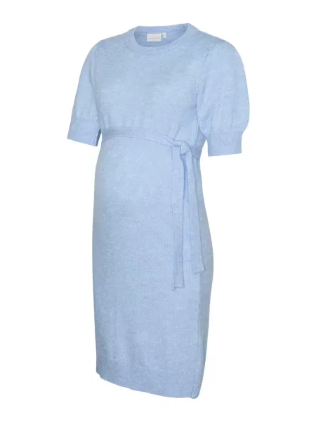 MAMALICIOUS Pletena obleka MLCarmen svetlo modra