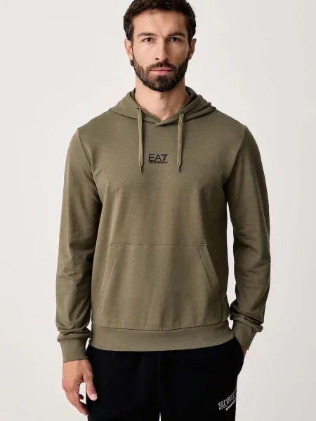 Emporio Armani hanorac cu glugă pentru bărbați din cu verde