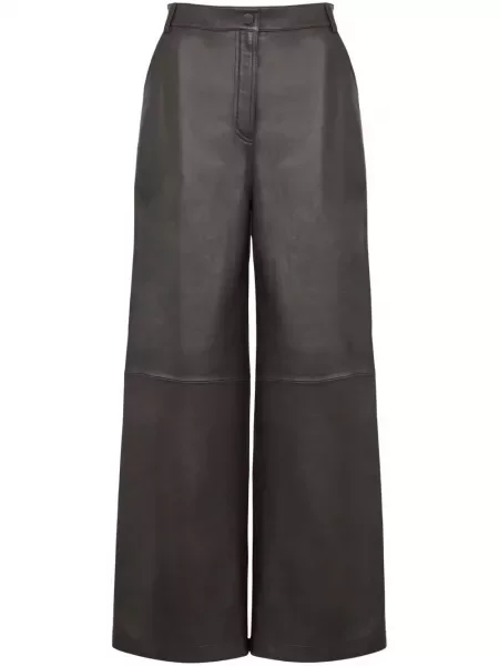 Kožne hlače Yves Salomon smeđa