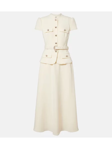 Cu centură rochie midi Self-portrait galben