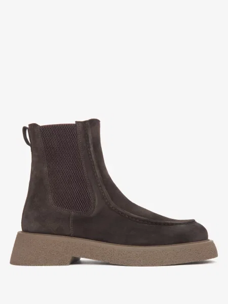 Велюровые ботинки челси Estro коричневые