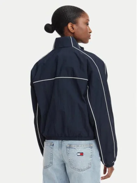 Tommy Jeans Prechodná bunda námornícka modrá / čerešňová biela
