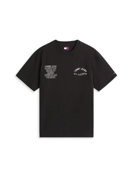 Tommy Jeans Tricou BOROUGHS negru alb
