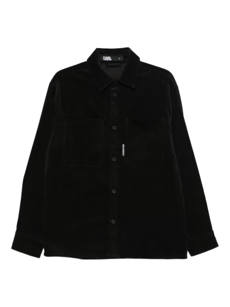 Cămașă Karl Lagerfeld de catifea cord negru
