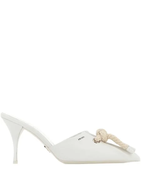 Papuci tip mules Prada alb