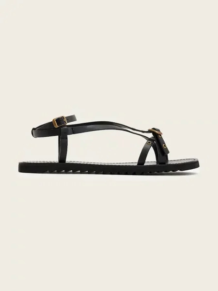 AllSaints sandały z odkrytą piętą skórzane Tyla Eyelet Sandal czarne