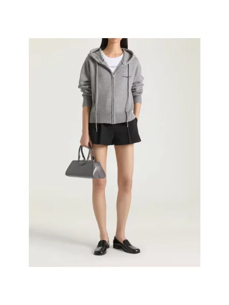 Bluza z kapturem Givenchy wełniana z kapturem szara