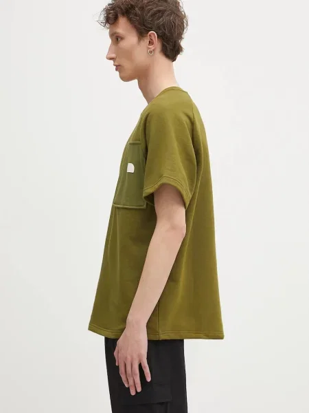 The North Face t-shirt Terry Relaxed z aplikacją zielony
