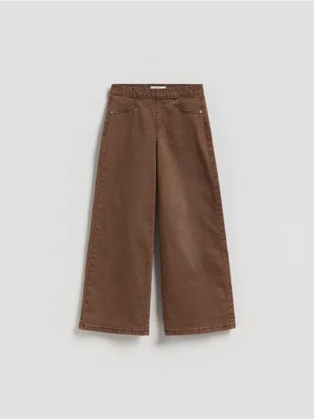 Reserved Штани на резинці темно коричневий