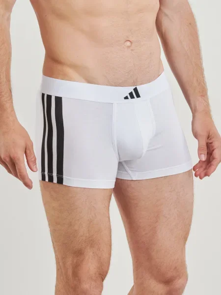 Chiloți Adidas cu talie joasă cu dungi alb