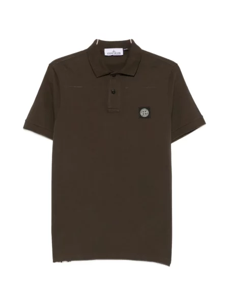 Tricou polo Stone Island cu strasuri verde