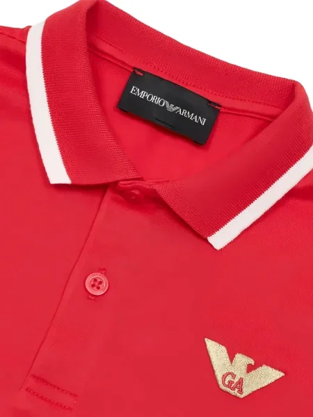 Koszulka polo dziecięca Emporio Armani czerwona