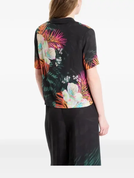 Риза Desigual на цветя с принт черно