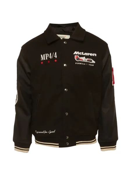 Geacă bomber Abercrombie & Fitch cu broderie negru