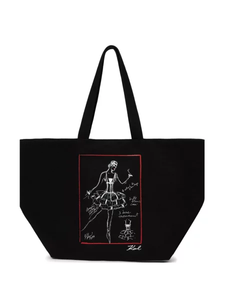 Geantă shopper Karl Lagerfeld cu imagine negru
