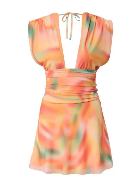 VIERVIER Rochie Fiona galben / verde / portocaliu roșu